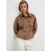 River Island Womens Drawstring Waist Utility Overshirt - Cream