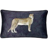 Paoletti Cheetah Forest 30X50 Polyester Cushion - Navy