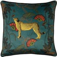 Paoletti Tropica Cheetah 45X45 Polyester Cushion Teal