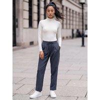 Roman Womens Petite Drawstring Narrow Leg Trousers - Blue