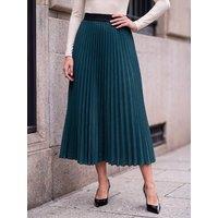 Roman Womens Pleated Midi Skirt - Green
