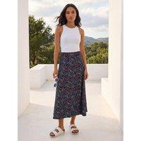 Roman Womens Ditsy Floral Print Midi Skirt - Purple