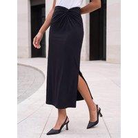 Roman Womens Knot Twist Midi Skirt - Black