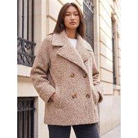 Roman Textured Double Breasted Coat