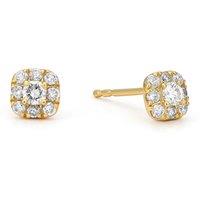Harriet By Hsamuel Sterling Silver 18Ct Gold Plated Vermeil 0.25Ct Lab-Grown Diamond Halo Earrings