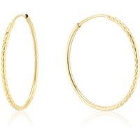 H. Samuel 9Ct Yellow Gold 20Mm Sparkle Sleeper Hoop Earrings