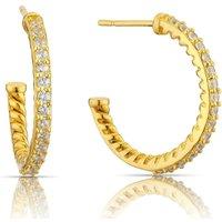 H. Samuel Sterling Silver 18Ct Yellow Gold Plated Cubic Zirconia Half Hoop Earrings