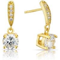 H. Samuel Sterling Silver 18Ct Yellow Gold Plated Cubic Zirconia Drop Earrings