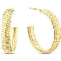 H. Samuel Sterling Silver Yellow Gold Plated Textured Half Hoop Earrings