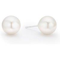 Ernest Jones Sterling Silver 8.5Mm White Round Cultured Freshwater Pearl Stud Earrings
