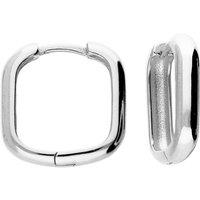 Ernest Jones Womens Rectangular Polished Chunky Hoop Earrings - Silver