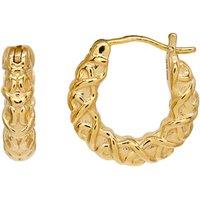 The Edit Hs Edit Chains 18Ct Yellow Gold Plated Chunky Textured Hoop Earrings