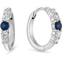 Ernest Jones Sterling Silver Clear Cubic Zirconia Round Huggie Earrings