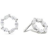 Ernest Jones Sterling Silver Open Cubic Zirconia Stud Earrings