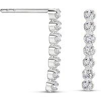 H. Samuel Sterling Silver Line Drop Cubic Zirconia Earrings