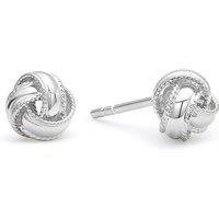 H. Samuel Sterling Silver Textured Edge Knot Stud Earrings