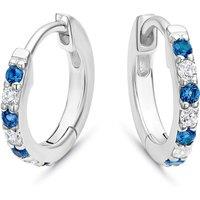 H. Samuel Sterling Silver White & Blue Cubic Zirconia Huggie Earrings