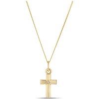 Ernest Jones Unisex Diamond Detail Cross Pendant Necklace - Gold
