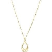 Ernest Jones Womens Polished Open Teardrop Pendant Necklace - Gold