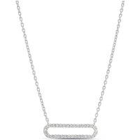 Ernest Jones Womens Cubic Zirconia Link Pendant Necklace - Silver