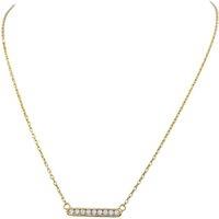 The Edit Hs Edit By Hsamuel T-Bar 18Ct Yellow Gold Plated Sterling Silver & Cubic Zirconia Accent Bar Necklace