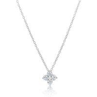 H. Samuel Sterling Silver Cubic Zirconia Flower Motif Pendant