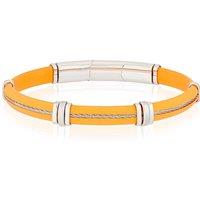 Ernest Jones Men'S Orange Rubber & Stainless Steel Magnetic Bracelet