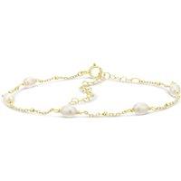 H. Samuel Yellow Gold Plated Sterling Silver Pearl Beaded Station Bracelet