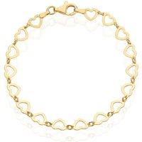 H. Samuel Sterling Silver Gold Plated Heart Link Bracelet 7