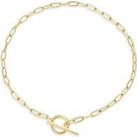 H. Samuel Sterling Silver Yellow Gold Plated T Bar Chain Bracelet
