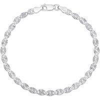 H. Samuel Sterling Silver Diamond-Cut Disc Station Bracelet 7.5"