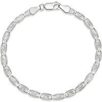 H. Samuel Sterling Silver Diamond Cut Large Oval Link Bracelet