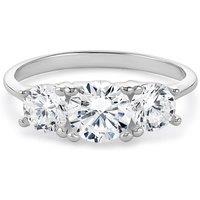 H. Samuel Sterling Silver Cubic Zirconia Round Trilogy Ring