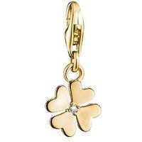 Thomas Sabo Cloverleaf W/ Stonegold Charm Original Pendant