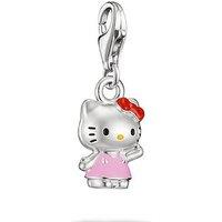 Thomas Sabo Womens Hello Kitty Waving Pink Enamel Silver Plated Charm - Silver