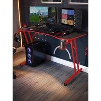X Rocker Panther Evo 120Cm Gaming Desk With Mousepad - Black / Red