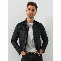 Allsaints Mens Kirk Zip Through Funnel Neck Jacket - Black