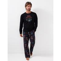 Joe Browns Mens Sugar Skull Graphic Cotton Pyjamas - Black