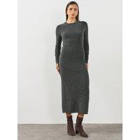 Allsaints Womens Erith Knitted Midaxi Dress - Grey