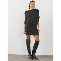 Allsaints Womens Ellie Sparkle Mini Dress - Black