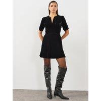 Allsaints Womens Ena Velvet Mini Dress - Black