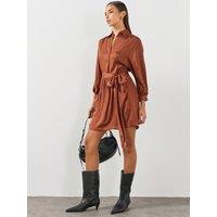 Allsaints Womens Noora Mini Shirt Dress - Red