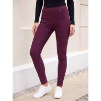 Roman Womens Fleece Backed Stretch Full Length Trousers - Burgundy