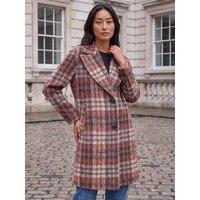 Roman Roman Womens Petite Check Single Breasted Coat - Orange