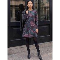 Roman Womens Floral Side Button Mini Dress - Purple