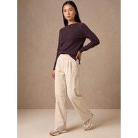 Roman Womens Cord Wide Leg Elasticated Waist Trousers - Cream