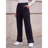Roman Womens Elasticated Waist Soft Touch Wide Leg Trousers - Black