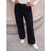 Roman Womens Petite Pocket Detail Zip Front Denim Trousers - Black