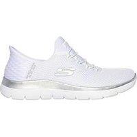 Skechers Womens Wide Fit Hands Free Slip-Ins Memory Foam Trainers - White