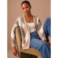 Roman Boucle Chevron Cardigan